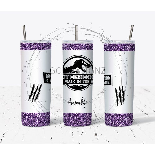 Jurassic Mom Sublimation Tumbler W/ Lid, Stainless Steel, 20oz